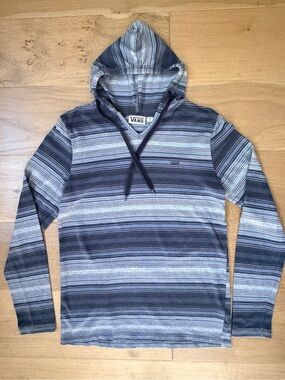 Vans Striped Hooded Knit Pullover Surf Baja Lightweight California Women's M